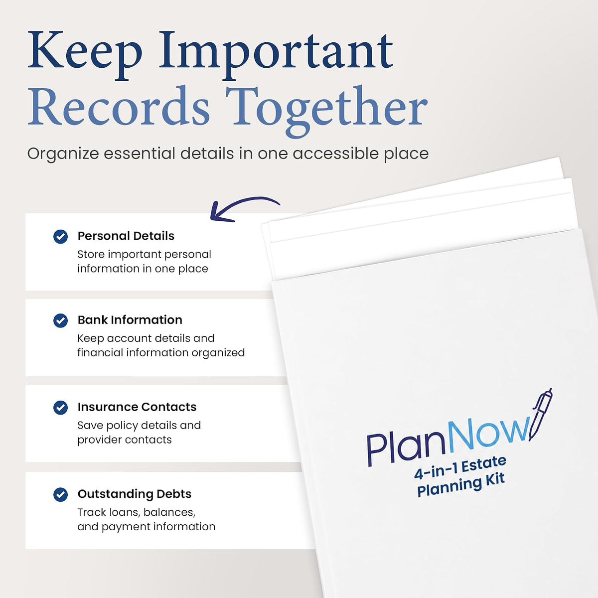 Estate Planning Kit with Last Will, POA, Living Will and Medical POA