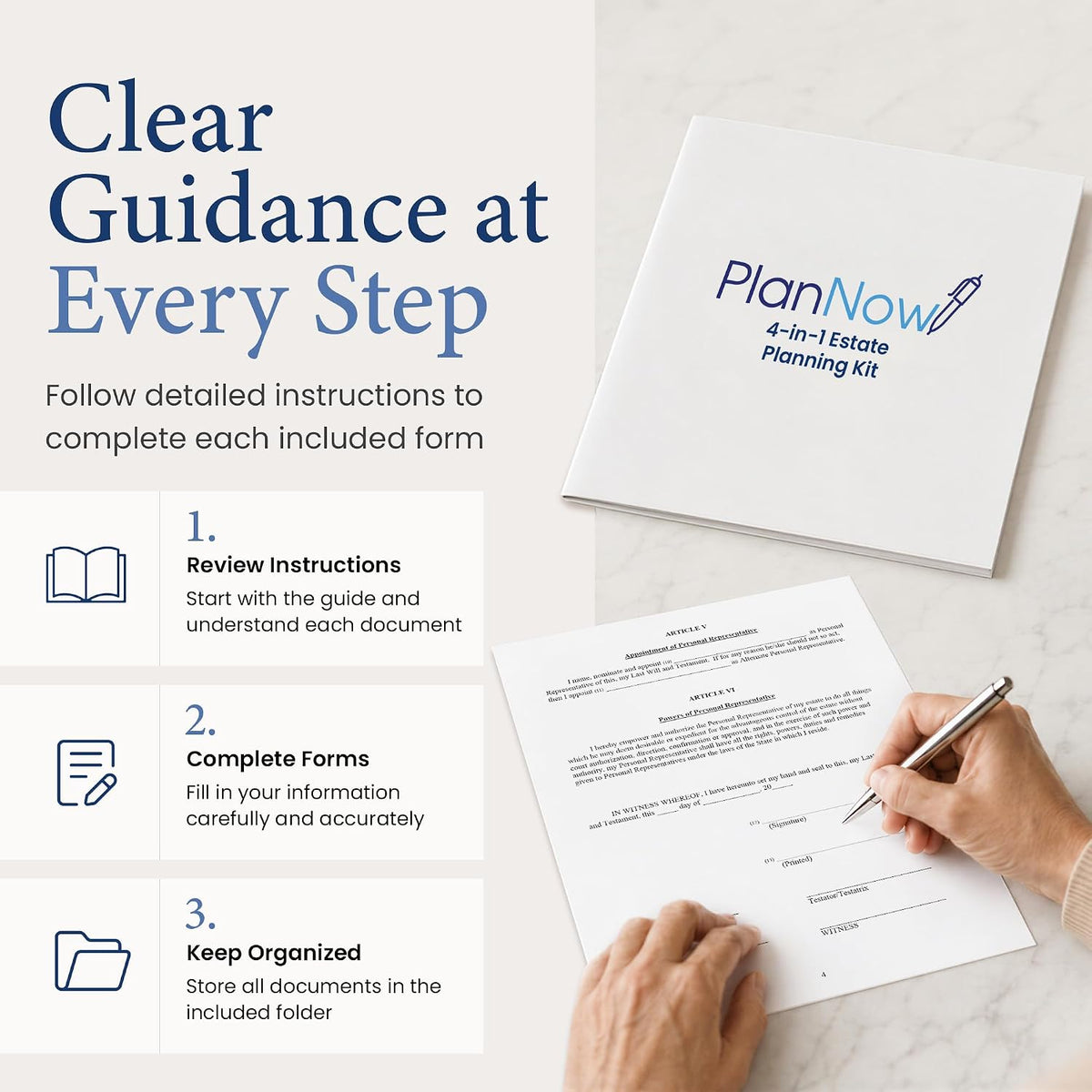 Estate Planning Kit with Last Will, POA, Living Will and Medical POA
