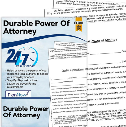 Durable Power of Attorney Form, DIY with Step-by-Step Simple Instructions
