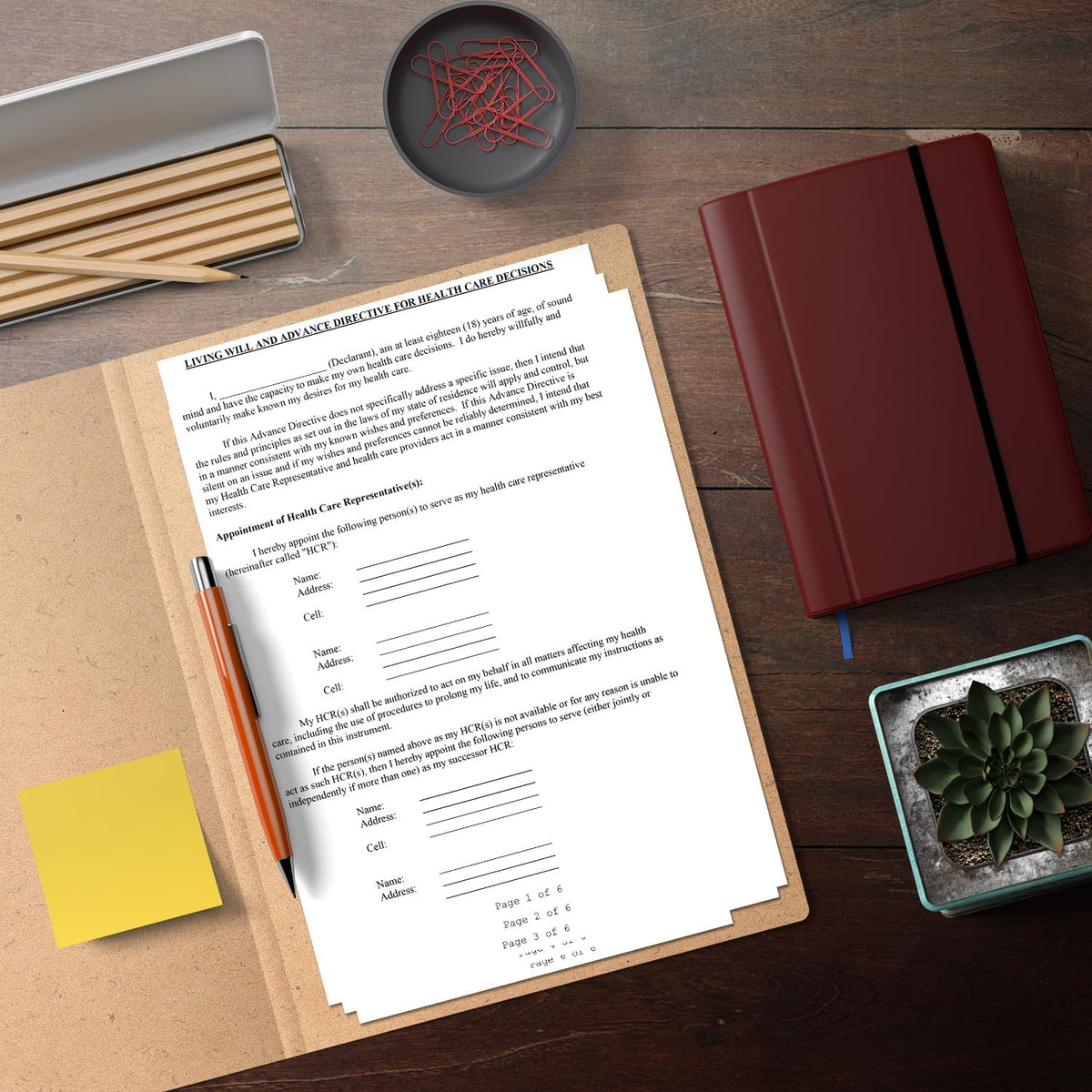 Living Will & Medical Power of Attorney DIY Advance Health Care Kit