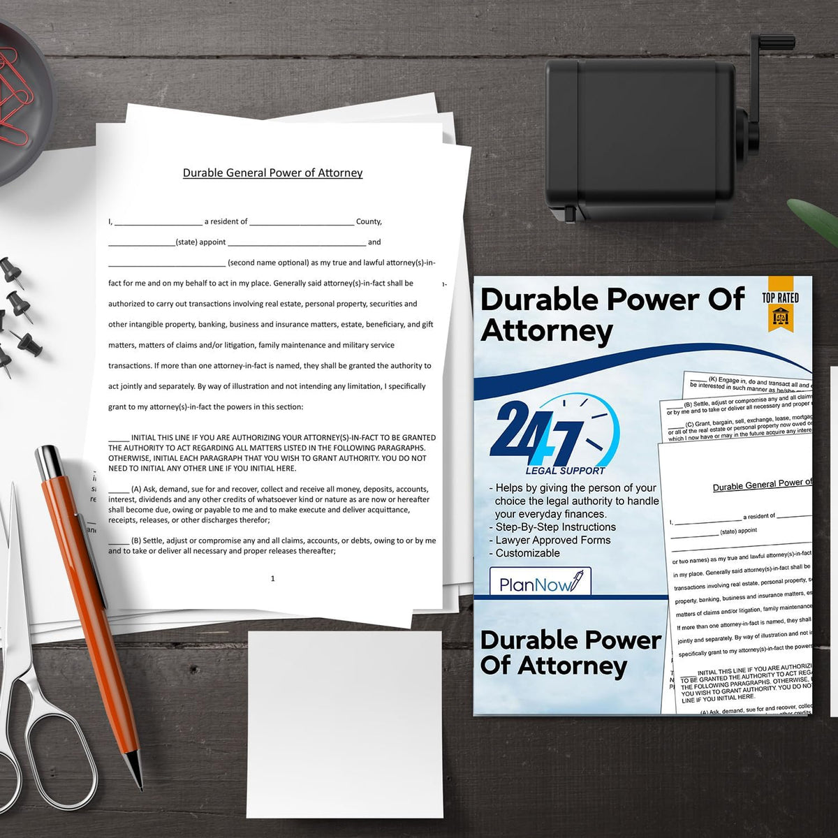 Durable Power of Attorney Form, DIY with Step-by-Step Simple Instructions