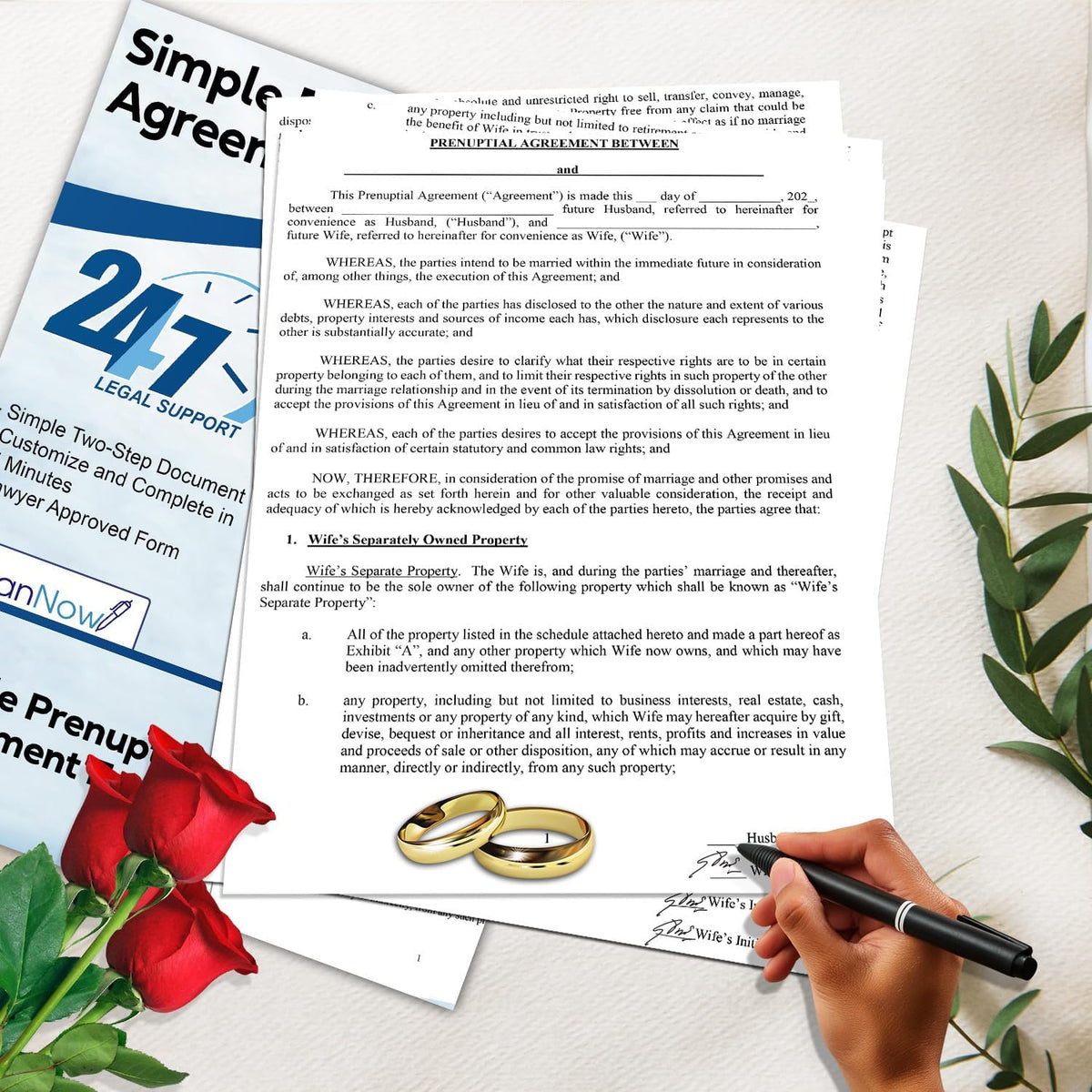 Prenuptial Agreement Form with Step-by-Step Instructions, Attorney Approved